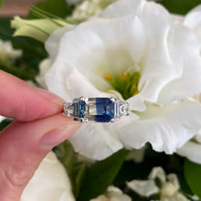 Load image into Gallery viewer, Bi-Colored Sapphire and Diamond Ring