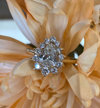 Load image into Gallery viewer, Vintage Pear Diamond Halo Ring