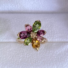 Load image into Gallery viewer, Gemstone Flower Burst Ring