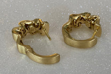 Load image into Gallery viewer, 18K Gold Satin Finish Wavy Hoop Earrings