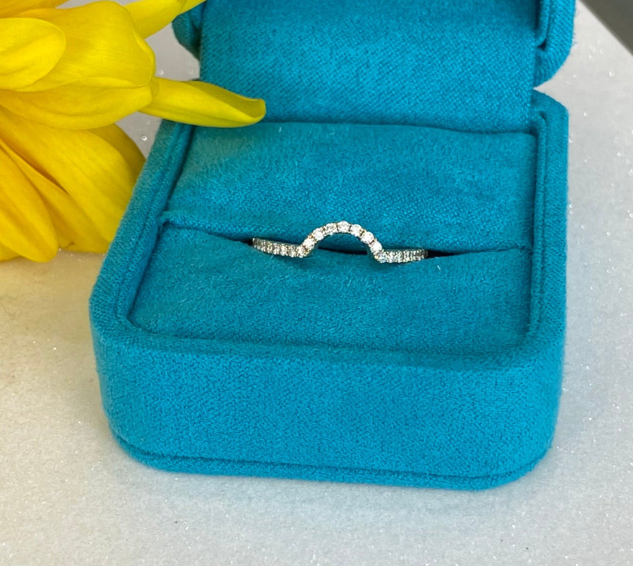 Vintage Yellow Gold Round Diamond Halo Engagement Ring and Wedding Band