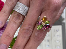 Load image into Gallery viewer, Gemstone Flower Burst Ring