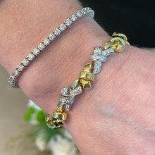 Load image into Gallery viewer, Vintage Bow 18K Yellow Gold and Platinum Diamond Bracelet