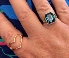 Load image into Gallery viewer, Blue Topaz Peridot and Diamond Cocktail Ring
