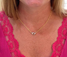 Load image into Gallery viewer, Sparkle Clasp Two Tone Gold Necklace