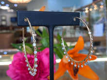 Load image into Gallery viewer, Fun Diamond Dangle Hoops