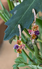 Load image into Gallery viewer, Gemstone and Diamond Bouquet Earrings