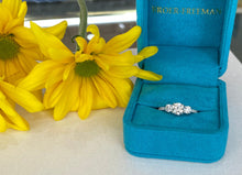 Load image into Gallery viewer, Three Stone Round Diamond Platinum Engagement Ring