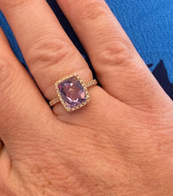 Load image into Gallery viewer, Rose Gold Pink Amethyst and Diamond Cocktail Ring