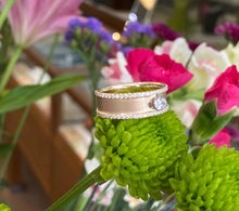 Load image into Gallery viewer, Oval Diamond Two Tone Gold and Diamond Band