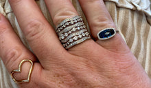 Load image into Gallery viewer, White Gold Deep Blue Topaz and Diamond Ring