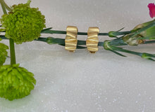 Load image into Gallery viewer, 18K Gold Satin Finish Wavy Hoop Earrings