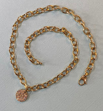 Load image into Gallery viewer, Bold Yellow Gold Pave Diamond Disk Necklace

