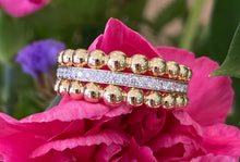 Load image into Gallery viewer, Beaded Gold and Diamond Layered Band