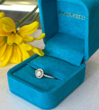 Load image into Gallery viewer, Vintage Yellow Gold Round Diamond Halo Engagement Ring and Wedding Band
