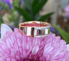 Load image into Gallery viewer, Two Tone Stair-Step Flash Diamond Band
