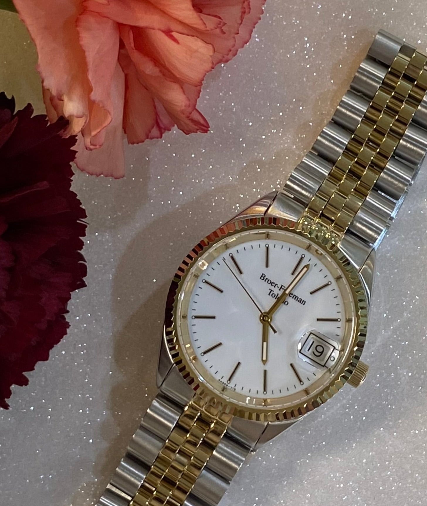 White Dial Two Toned Bracelet Watch