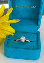 Load image into Gallery viewer, Yellow Gold Round Diamond Hand Engraved Engagment Ring