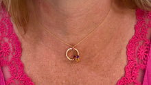 Load image into Gallery viewer, Gemstone and Diamond Circular Bouquet Pendant Necklace