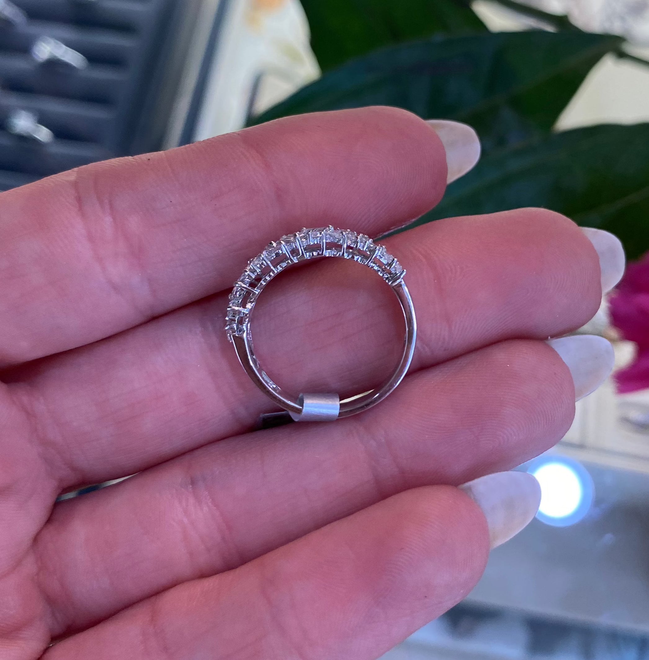 Mosaic White Gold and Diamond Ring