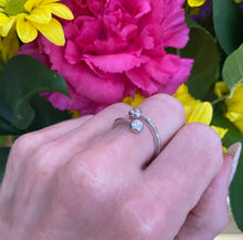 Load image into Gallery viewer, White Gold and Diamond Bypass Style Ring