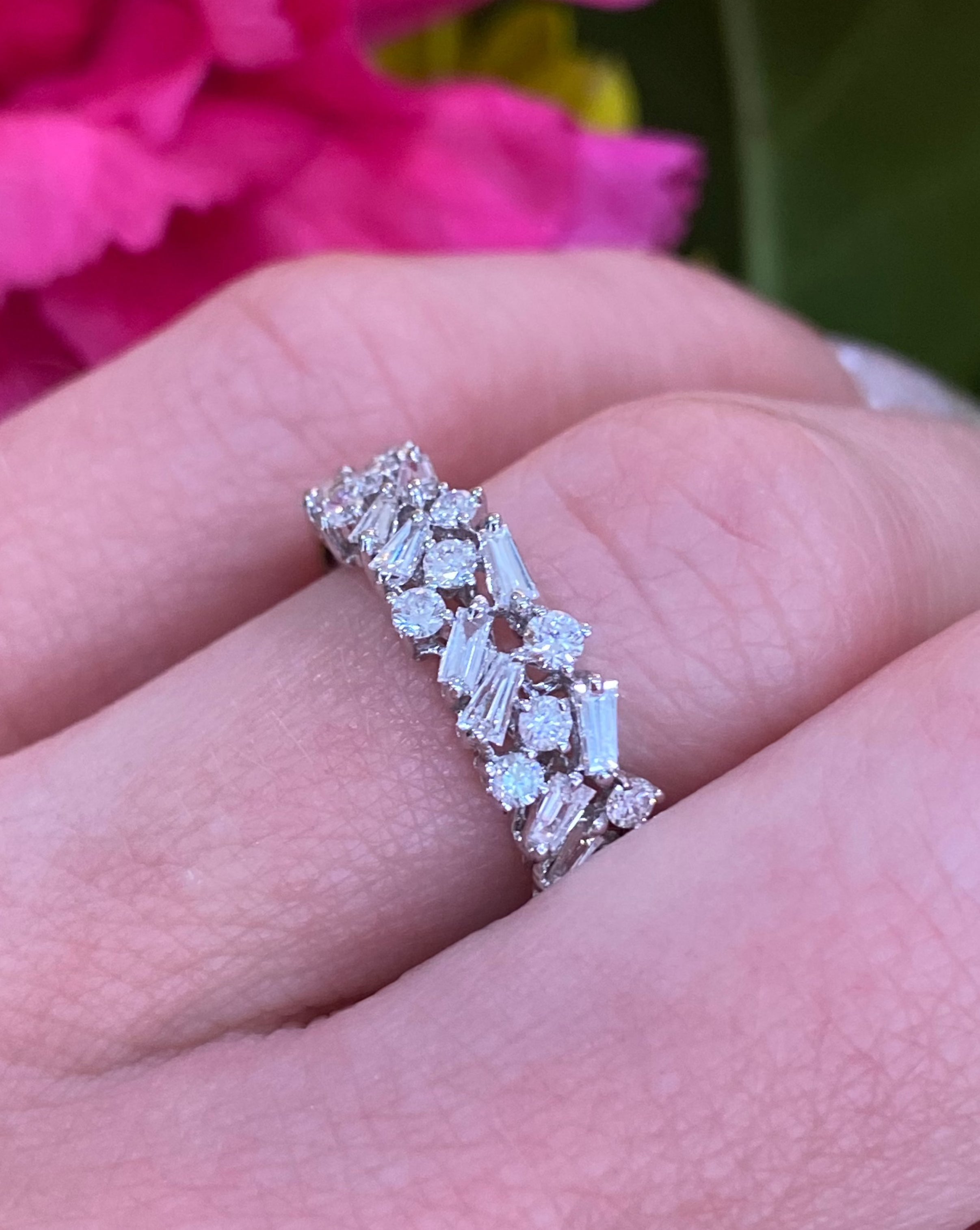 Mosaic White Gold and Diamond Ring