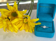 Load image into Gallery viewer, Platinum Round Diamond and Oval Band Engagment Ring