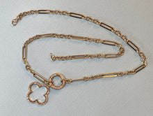 Load image into Gallery viewer, Clover & Circle Drop Pendant Paper Clip Necklace