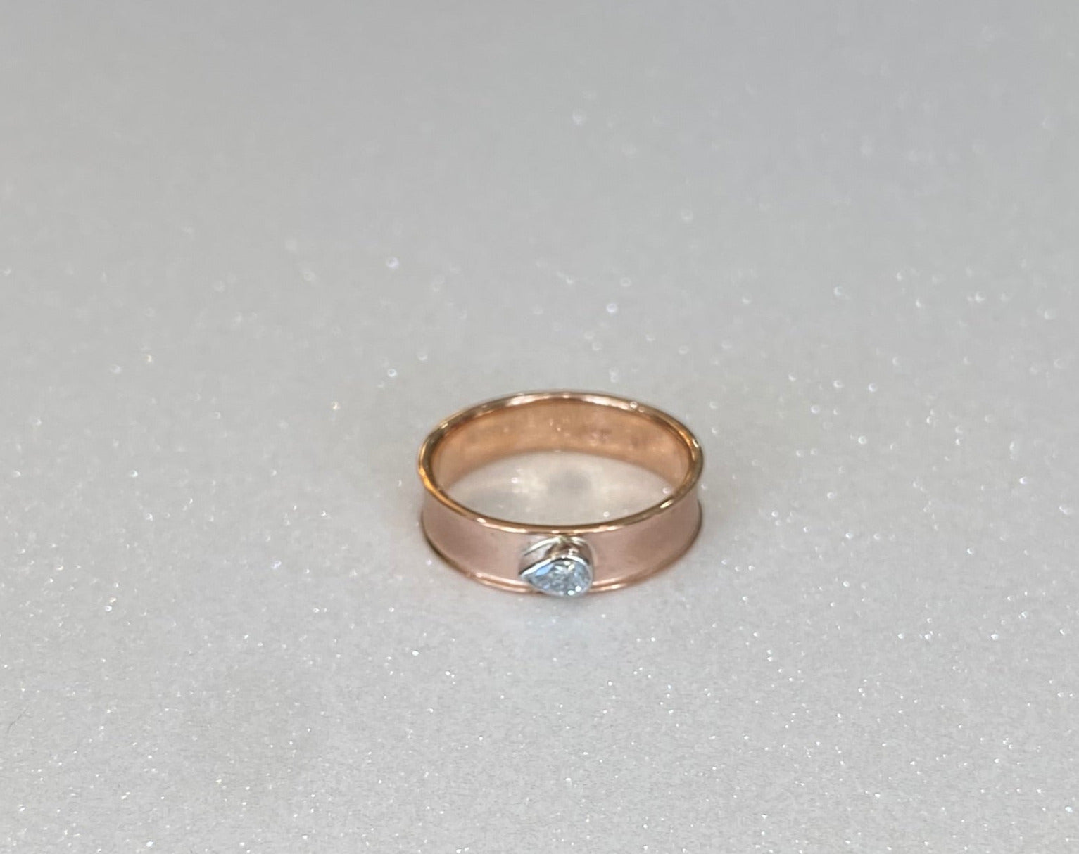 Pear Diamond Two Tone Gold Band