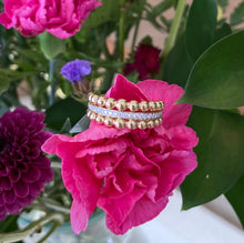 Load image into Gallery viewer, Beaded Gold and Diamond Layered Band