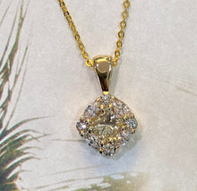 Load image into Gallery viewer, One-of-a-Kind Princess Cut Diamond Halo Pendant Necklace