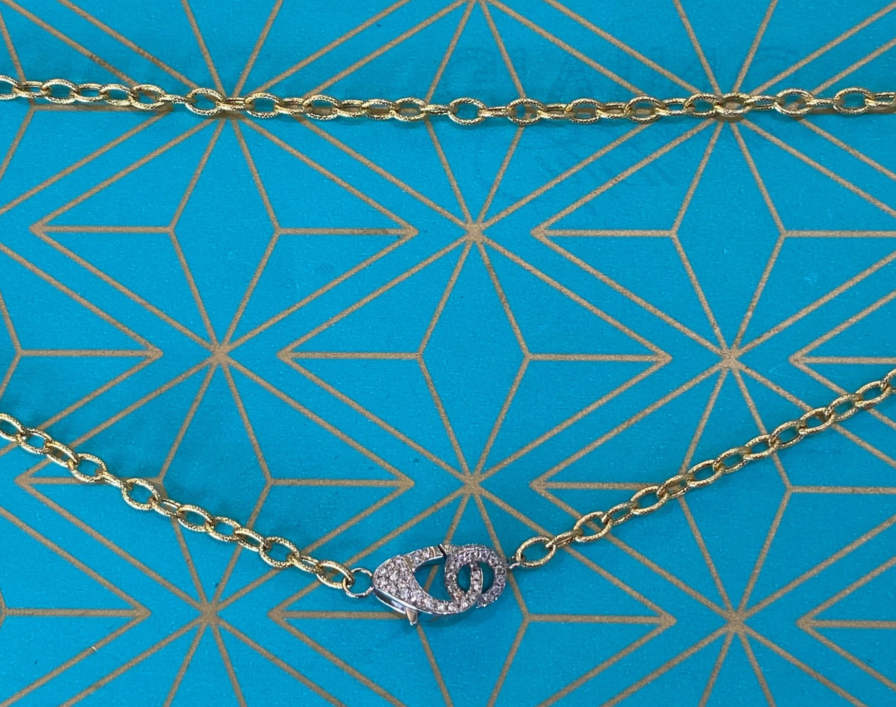 Sparkle Clasp Two Tone Gold Necklace