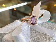 Load image into Gallery viewer, Rose Gold Pink Amethyst and Diamond Cocktail Ring