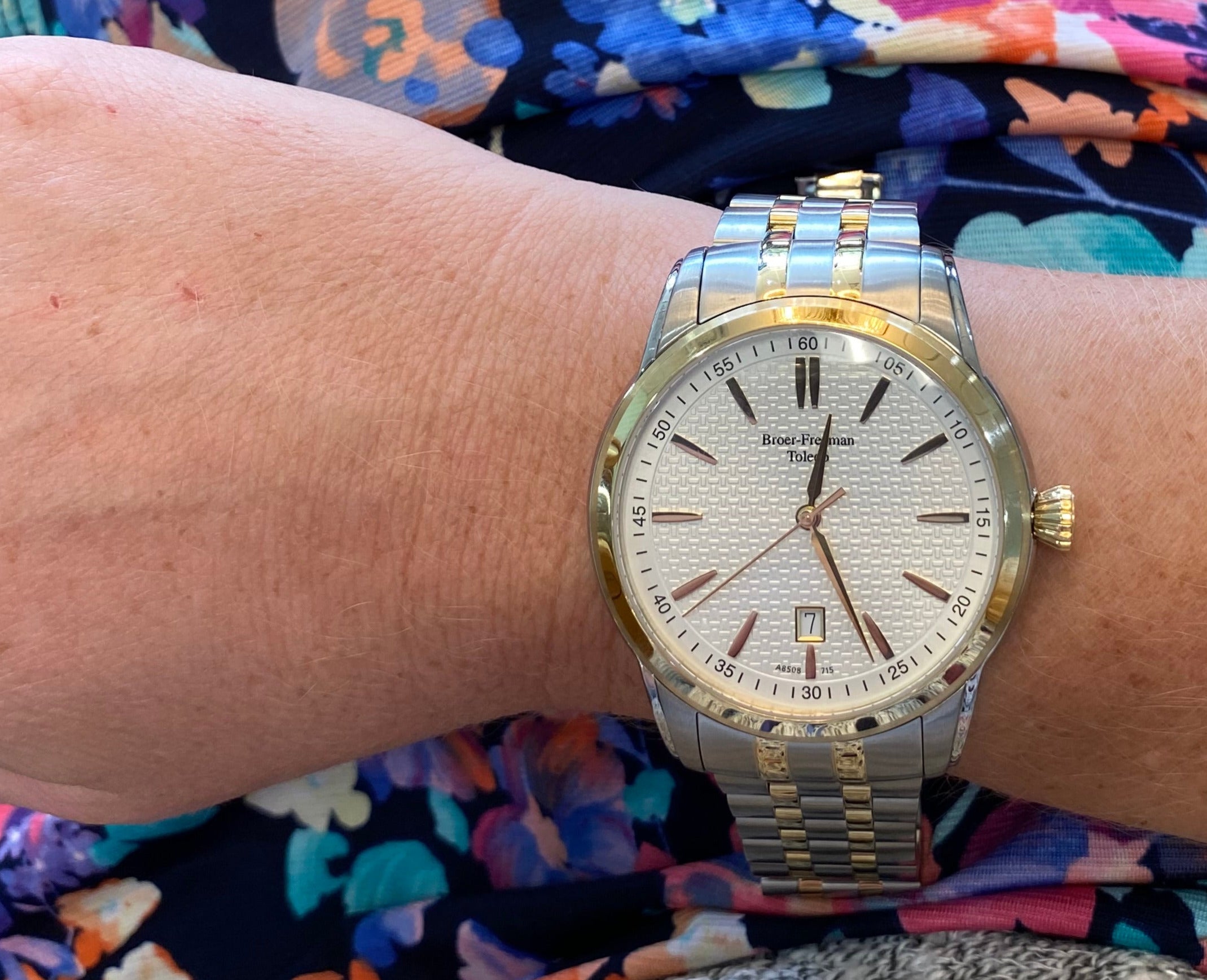 Two Tone Textured Dial Watch