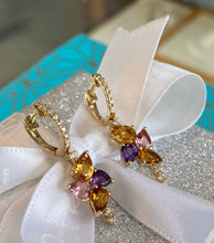 Load image into Gallery viewer, Gemstone and Diamond Bouquet Earrings