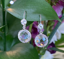 Load image into Gallery viewer, White Gold Crystal Topaz Earrings