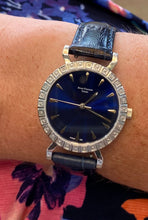 Load image into Gallery viewer, Sapphire Blue Dial and Leather Diamond Accent Watch