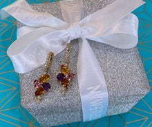 Load image into Gallery viewer, Gemstone and Diamond Bouquet Earrings