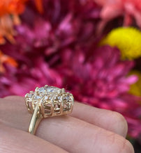 Load image into Gallery viewer, Vintage Pear Diamond Halo Ring
