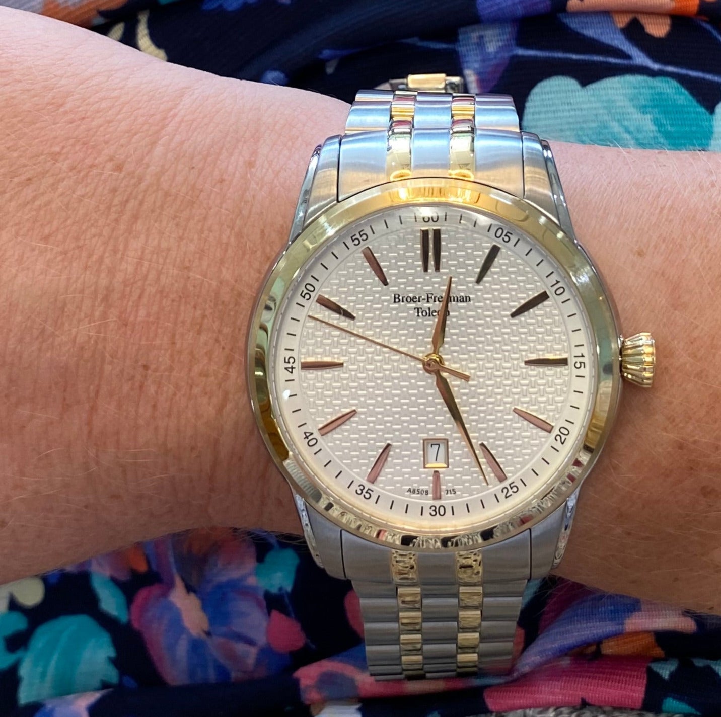 Two Tone Textured Dial Watch