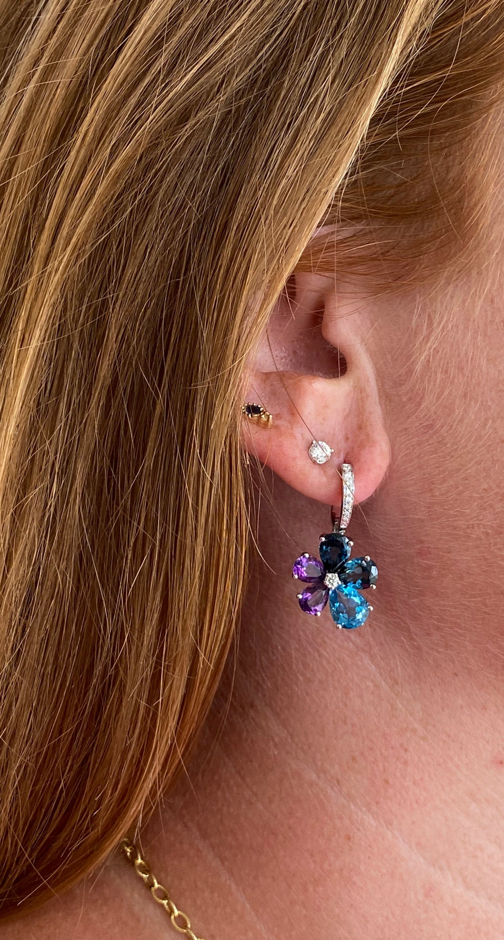 Celestial Blue Violet Bloom Earrings