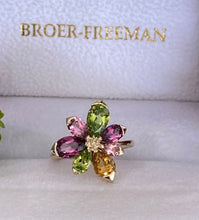Load image into Gallery viewer, Gemstone Flower Burst Ring