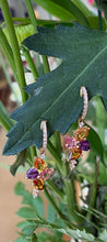 Load image into Gallery viewer, Gemstone and Diamond Bouquet Earrings
