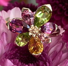 Load image into Gallery viewer, Gemstone Flower Burst Ring