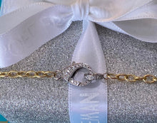 Load image into Gallery viewer, Sparkle Clasp Two Tone Gold Necklace