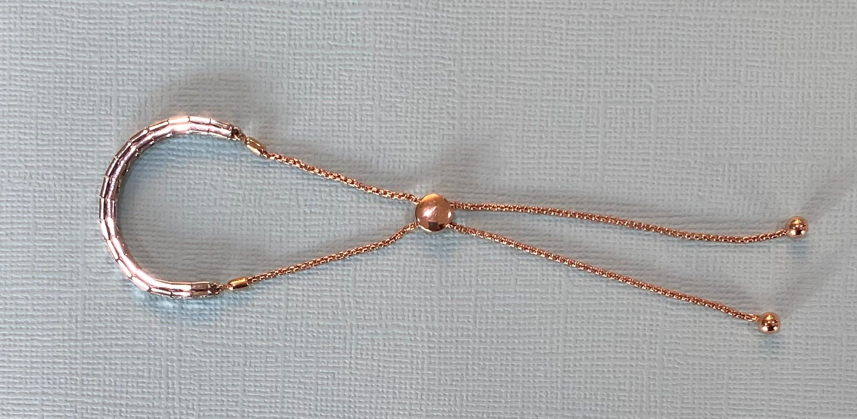 Vintage Two Toned Rose and White Gold Diamond Bolo Bracelet