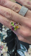Load and play video in Gallery viewer, Gemstone Flower Burst Ring