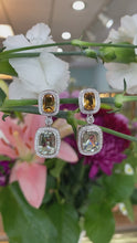 Load and play video in Gallery viewer, Citrine and Green Amethyst Dangle Earrings