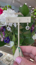 Load and play video in Gallery viewer, White Gold Crystal Topaz Earrings