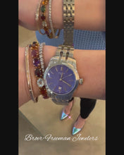 Load and play video in Gallery viewer, Periwinkle Dial Silver Toned Bracelet Watch